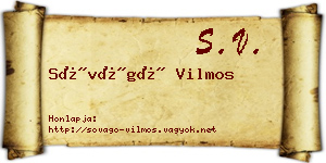 Sóvágó Vilmos névjegykártya