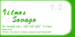 vilmos sovago business card